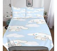 Cinnamoroll Housse De Couette, Housses De Couettes Pour Anime Avec Taies D'oreiller Microfibre Parure De Lit Parure De Couette Pour Enfants Adolescent