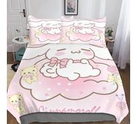 Cinnamoroll Housse De Couette ¿¿ Motif Anime Impression D Parure De Lit Housses De Couettes En Microfibre Avec Taies D¡®Oreiller Parure De Couette Douce