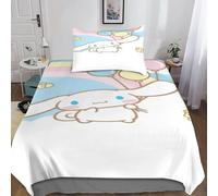 Cinnamoroll Housse De Couette ¿¿ Motif Anime Impression D Parure De Lit Housses De Couettes En Microfibre Avec Taies D¡®Oreiller Parure De Couette Douce