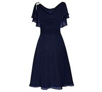 Cinnamou Robe de soirée de Cocktail Robe de Demoiselle d'honneur en Dentelle Manches Courtes col Rond avec Ceinture