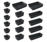 Cinnani Lot de 16 Organisateur Tiroir Feutre, 4 Tailles Boîte Rangement Tiroir, Organisateur de Tiroir Bureau, Organiseur Tiroir pour Maquillage, Bijoux, Papeterie, Coiffeuse, Cuisine, Salle de Bain