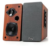 cinnkeyi Enceintes bibliothèque Bois 50W, Actives 2.0 Enceintes pour PC | Bluetooth, RCA, AUX, USB | Basses puissantes pour PC, TV, Portable, Platine Vinyle Enceintes pour Ordinateur