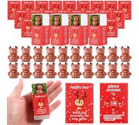 Cinnvoice Lot de 50 mini boîtes de cadeaux de Noël en vrac avec motif renne - Cadeau inspirant pour Noël, enseignant, employé, collègue de travail
