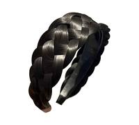 Cinq brins tressés élargis pour cheveux faits à la main en arête de poisson - Haute pression crânienne - Élastiques transparents pour cheveux grands (A, taille unique)