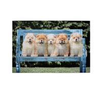 Cinq Chiots Chow-Chow Mignons, Puzzle de 1000 pièces en Bois, Jeu Familial, décoration Murale pour Adultes et Adolescents