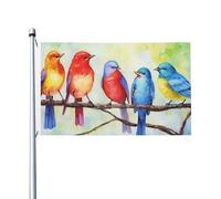 Cinq drapeaux d'oiseaux chantants pour l'extérieur 9,1 x 1,5 m, drapeau de jardin saisonnier double face avec œillets, drapeau d'extérieur pour décoration de maison, toile de fond pour photo