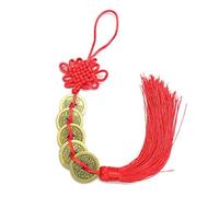 Cinq empereur argent porte-bonheur pièce ancienne 1 pièces rouge chinois noeud Collection cadeau cuivre pièces porte-clés bonne FortuneProfessionnel et séduisant.