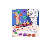 Cinq ensembles en bois de bloc jeu correspondant à la colonne pour enfants puzzle sida éducatif - multicolore Multicolore G