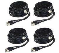 Cinq étoiles câble de qualité professionnelle 7,6 m, 18,3 m, 30,5 m, 45,7 m, 61 m RG59 Siamese câble pour AHD, Tvi, Cvi et HD-SDI Système de caméra avec connecteurs BNC et à la prise d'alimentation de 2,1 mm