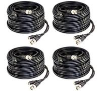 Cinq étoiles câble de qualité professionnelle 7,6 m, 18,3 m, 30,5 m, 45,7 m, 61 m RG59 Siamese câble pour AHD, Tvi, Cvi et HD-SDI Système de caméra avec connecteurs BNC et à la prise d'alimentation de 2,1 mm