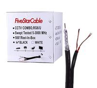 Cinq étoiles câble RG6/U siamois 152,4 m. câble CCTV coaxial ETL Litsted - Combo RG6/U + 18 AWG/2 POWER