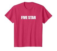Cinq étoiles T-Shirt, Enfant, Rouge Chiné, 8 Ans