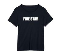 Cinq étoiles T-Shirt, Femme Grandes Tailles, Noir, 3X