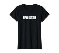 Cinq étoiles T-Shirt, Femme, Noir, 3XL