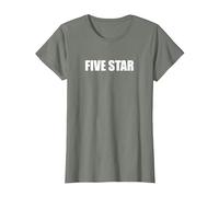 Cinq étoiles T-Shirt, Femme, Vert Kaki chiné, M