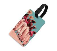 Cinq femmes africaines avec peau noire riche étiquette de bagage sac de voyage valises étiquettes nominatives