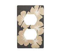 Cinq grandes fleurs beiges découpées minimalistes pour interrupteur, plaque murale décorative pour cuisine, salle de bain, taille 7 x 11,4 cm