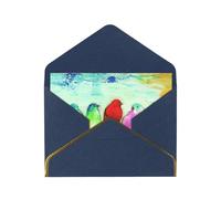 Cinq oiseaux chantants vierges avec enveloppes, cartes de vœux simples avec enveloppes, envoyer à un ami proche