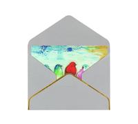 Cinq oiseaux chantants vierges avec enveloppes, cartes de vœux simples avec enveloppes, envoyer à un ami proche