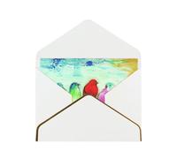 Cinq oiseaux chantants vierges avec enveloppes, cartes de vœux simples avec enveloppes, envoyer à un ami proche