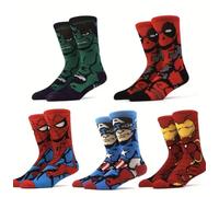 CINQ paires de chaussettes super-héros/super-héros dans une boîte UK adulte SZ 8-11 5 paires de cadeau papa/père pour super papa
