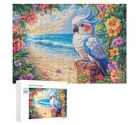 Cinq perroquets sur la Branche au Soleil Puzzle 300 Pièces pour Famille Soirée Puzzle Résolution De Problèmes Cadeau pour Cohésion 300 PCS