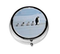 Cinq pingouins : ce petit pilulier de voyage rond à trois compartiments est parfait pour stocker des médicaments quotidiens, des vitamines et en déplacement.