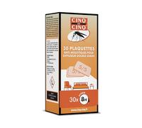 CINQ SUR CINQ Recharge Plaquettes Diffuseur Électrique Anti-Moustique - 30 Plaquettes 8h - Protection Intérieure 30 m³