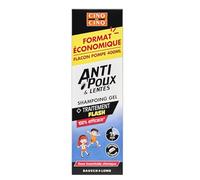 CINQ SUR CINQ | Shampoing Gel Anti-Poux & Lentes + Peigne 300 Microns | Traitement flash 15 min | Format économique famille | Lave les cheveux | Convient aux femmes enceintes | Dès 36 mois | 400 ml