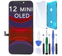 CINQ TEQ Ecran OLED Remplacement pour iPhone 12 Mini +Joint ecran, Verre trempe, +Kit