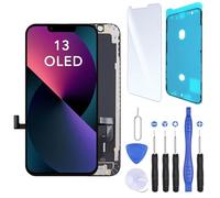 CINQ TEQ Ecran OLED Remplacement pour iPhone 13 Joint Ecran, Verre trempé et Outils