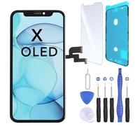 CINQ TEQ Ecran OLED Remplacement pour IPHONE X / 10 + Joint Ecran, Verre Trempe + Outils