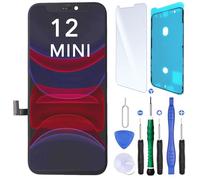 CINQ TEQ Ecran Remplacement pour iPhone 12 Mini avec Joint d'ecran, Verre trempe + Outils