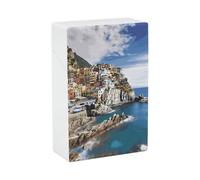Cinque Terre Étui à cigarettes étanche en plastique résistant à l'écrasement pour 20 cigarettes pour homme et femme