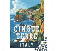 Cinque Terre in Italy Puzzle Adulte 1000 pièces | puzzle après un long trajet une activité relaxante pour le soir pour décompresser complètement à la maison en douceur38x26cm