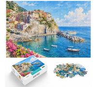 Cinque Terre Manarola Puzzle 1000pcs (38x26cm) pour Adultes | Pour partager un puzzle pendant les vacances de Noël : ce puzzle 1000 pièces adulte offre une activité classique pour Noël.