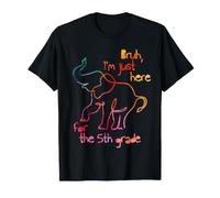 Cinquième année d'école avec Un Joli éléphant Arc-en-Ciel T-Shirt