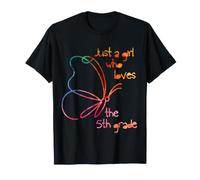 Cinquième année d'école avec Un Joli Papillon Arc-en-Ciel T-Shirt
