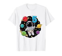 Cinquième Anniversaire Astronaute Planètes 5ème Adorable Espace T-Shirt
