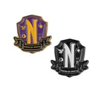 Cinrepelicas Wednesday Nevermore Academy Pin 2.6 x 2.6 x 0.2 cm Official Licence