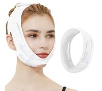 Cinsersr V Line Masque de lifting en V réutilisable en forme de V avec sangle de menton en V Line Jaw Strap, peut être utilisé aussi bien par les hommes que par les femmes (blanc)