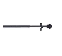 CINTACOR | Barre de Vitrage Extensible Décorative, Tringle à Rideau pour Fenêtre, en Métal avec Vis et Supports, Tringle Réglable | Diamètre 10mm | Couleur: Sphère Noir, 50-75cm