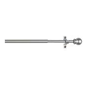 CINTACOR | Barre de Vitrage Extensible Décorative, Tringle à Rideau pour Fenêtre, en Métal avec Vis et Supports, Tringle Réglable | Diamètre 10mm | Couleur: Sphère Gris, 70-120cm