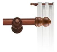 CINTACOR Lot de tringle à rideau en bois de 30 mm de diamètre avec barre de rideau Installation murale 2 m avec terminal Classic