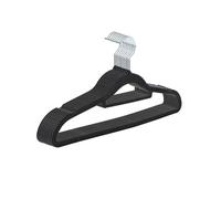 Cintre 10/20Pcs Velvet Clothes Hangers Non-Slip Flocked Felt Solid Saving Closet Space(Black,10PCS)