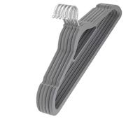 Cintre 10Pcs Flocked Hanger Home Non-Slip Velvet Hangers Elegant Coat Clothes Strong Durable Racks(Grey-10Pcs)