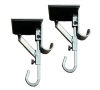 Cintre à double crochet en fonte pour décoration festive avec design peu encombrant permettant d'afficher la guirlande et la chaussette ensemble sur des cheminées jusqu'à 21,6 cm (argent)