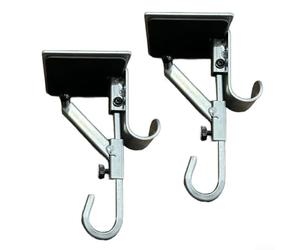 Cintre à double crochet en fonte pour décoration festive avec design peu encombrant permettant d'afficher la guirlande et la chaussette ensemble sur des cheminées jusqu'à 21,6 cm (argent)