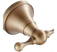 Cintre à double crochet pour serviettes et peignoirs de salle de bain en laiton antique, construction murale en cuivre avec design vintage, organisateur peu encombrant pour serviettes et vêtements