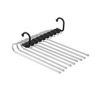 Cintre à pantalons à 9 couches - Porte-pantalons multicouche en acier inoxydable | Organisateur de garde-robe pliable antidérapant | Rangement de balcon pour pantalons, jeans, pantalons | Design